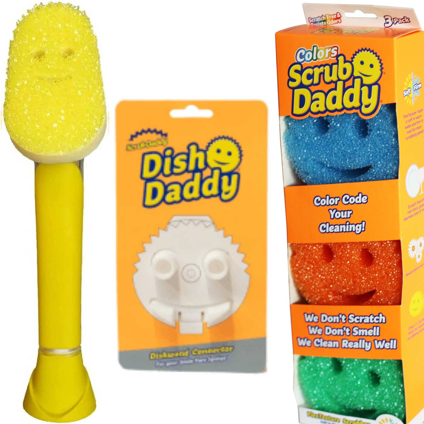 SCRUB DADDY DISH DADDY myjka do mycia naczyń + uchwyt + Scrub Daddy COLORS