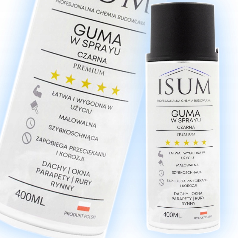 ISUM Guma w sprayu czarna PREMIUM 400ml