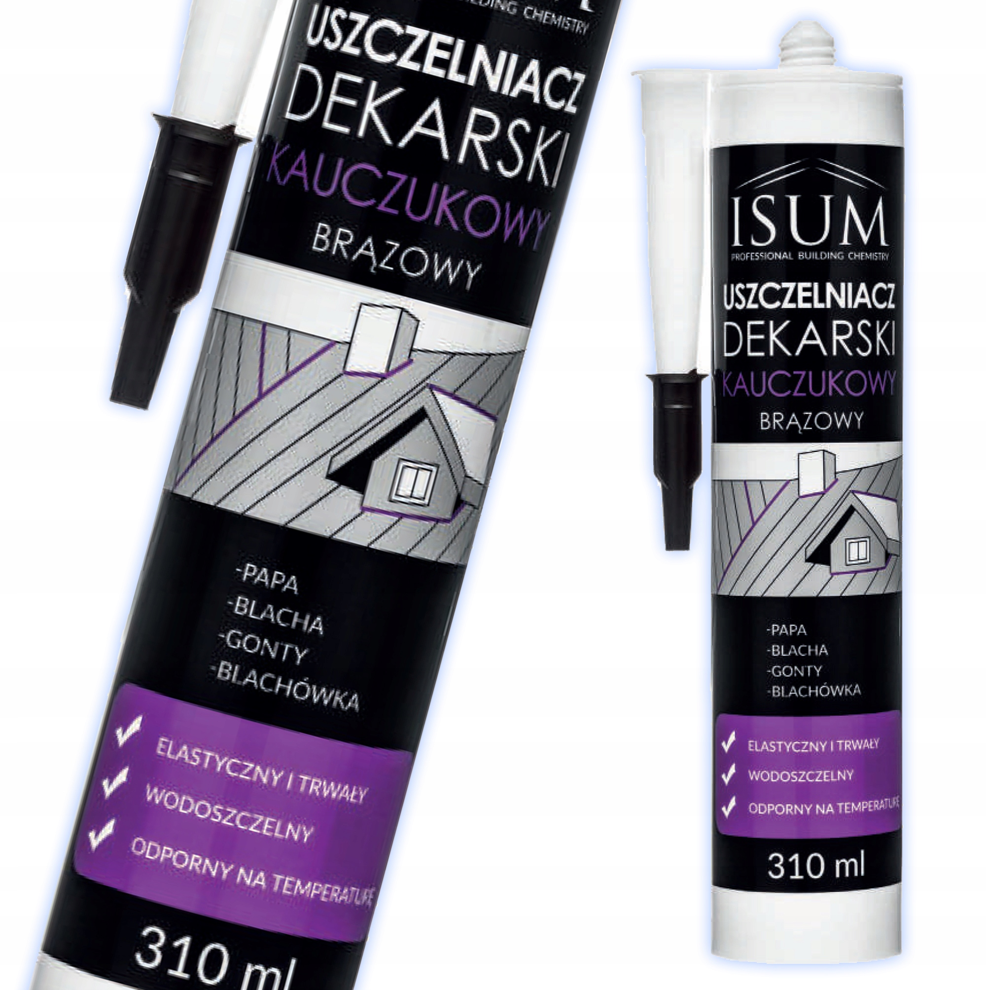 ISUM Uszczelniacz dekarski kauczukowy 310ml. BRĄZOWY