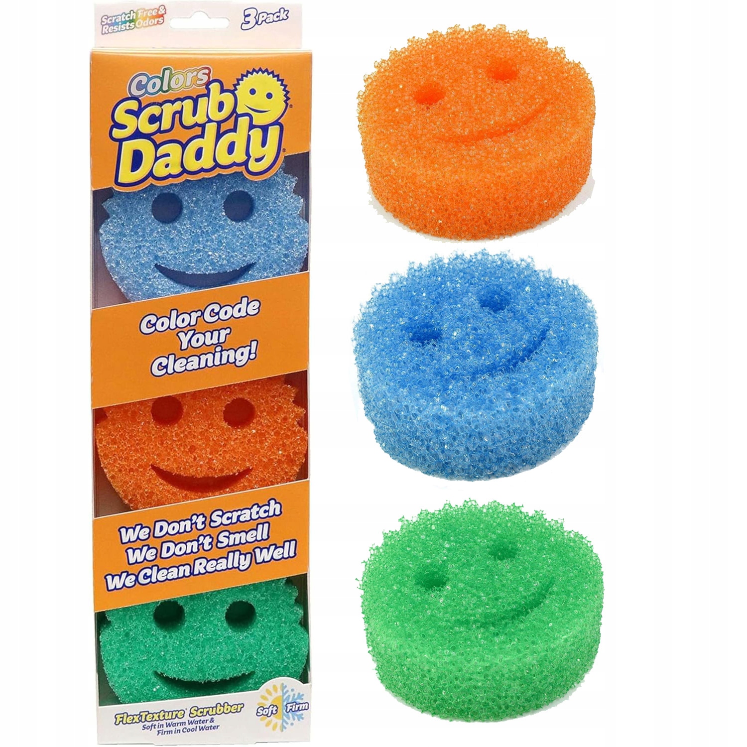 Scrub Daddy COLORS Gąbka Do Czyszczenia 3szt