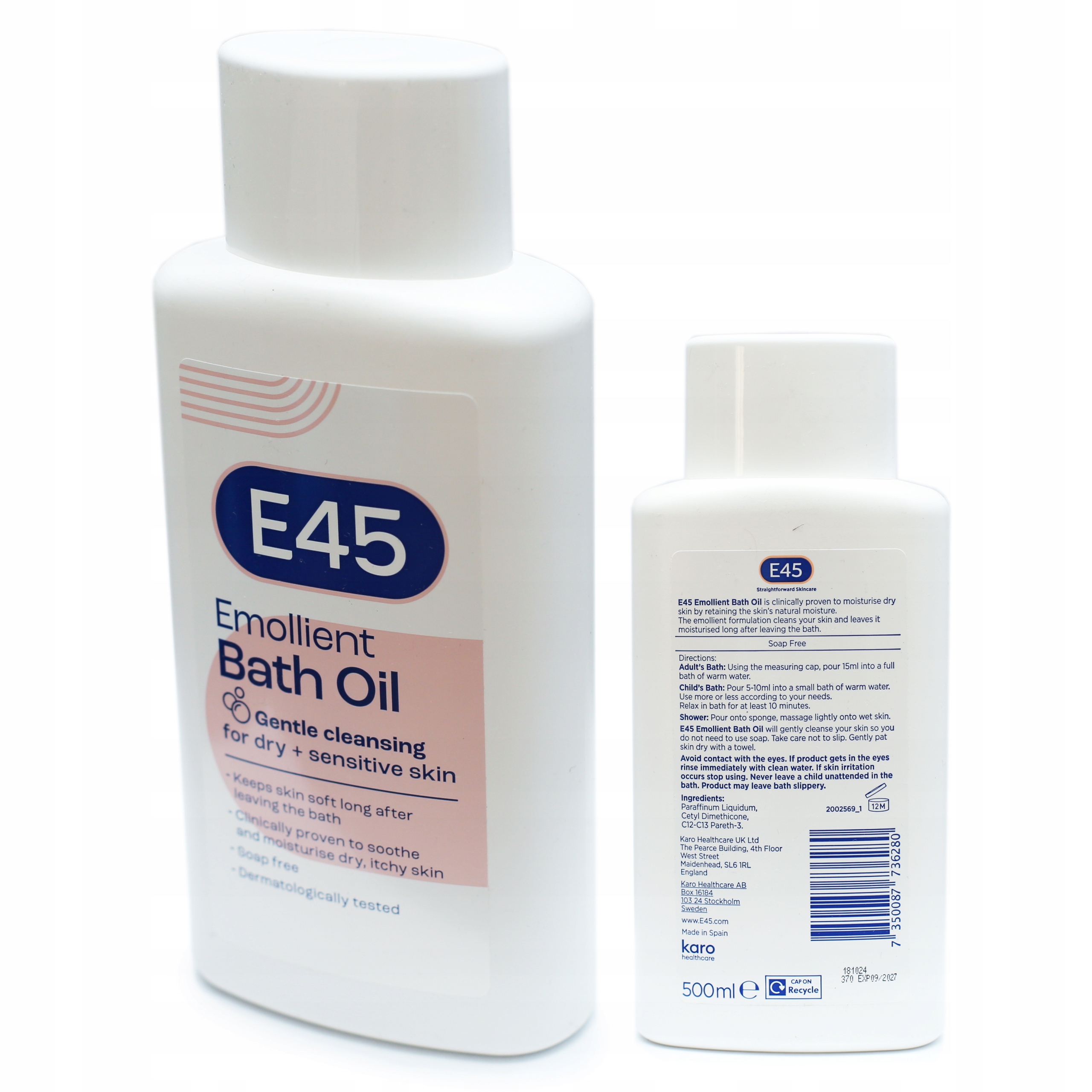 E45 Emollient Bath Oil 500ml Olejek do kąpieli nawilżanie suchej skóry